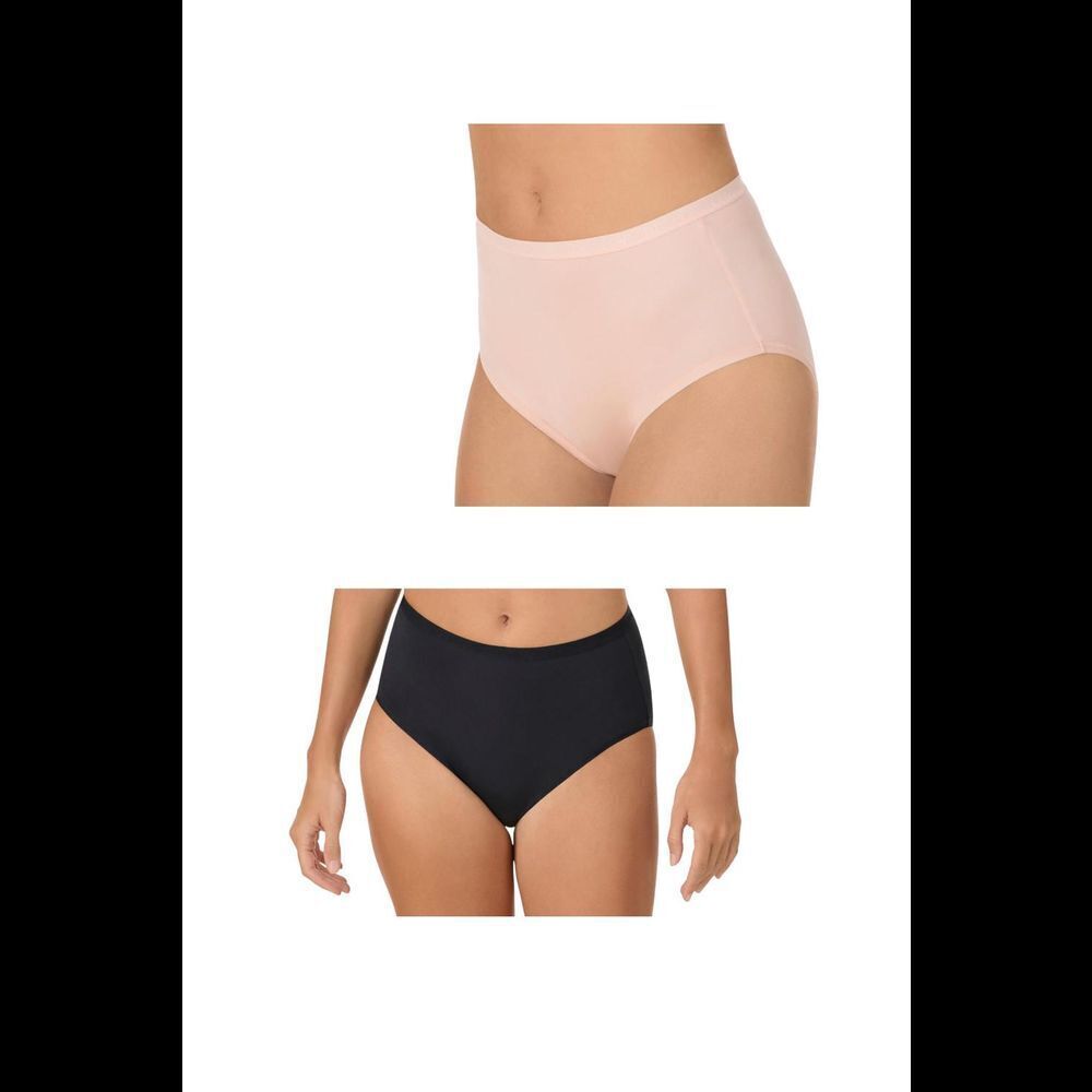 Comfort Code Women's 2pk Smooth Brief Black/Peach -